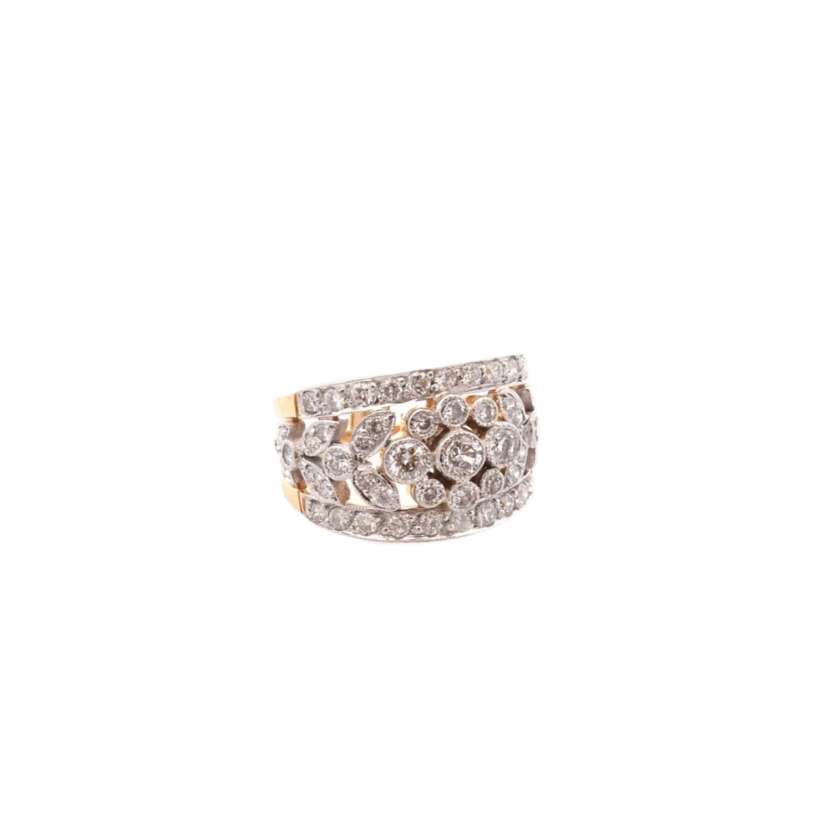 Bague en or jaune, platine et diamants - Image 4