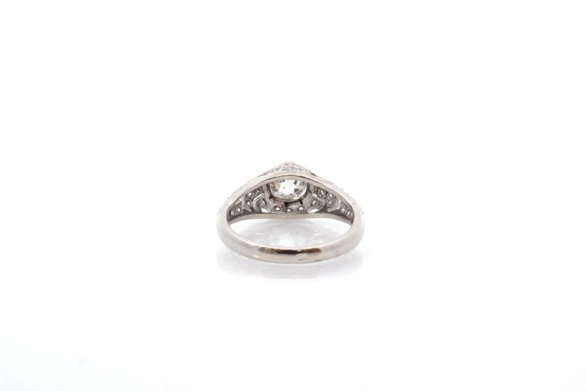 Bague vintage diamants en platine - Image 3