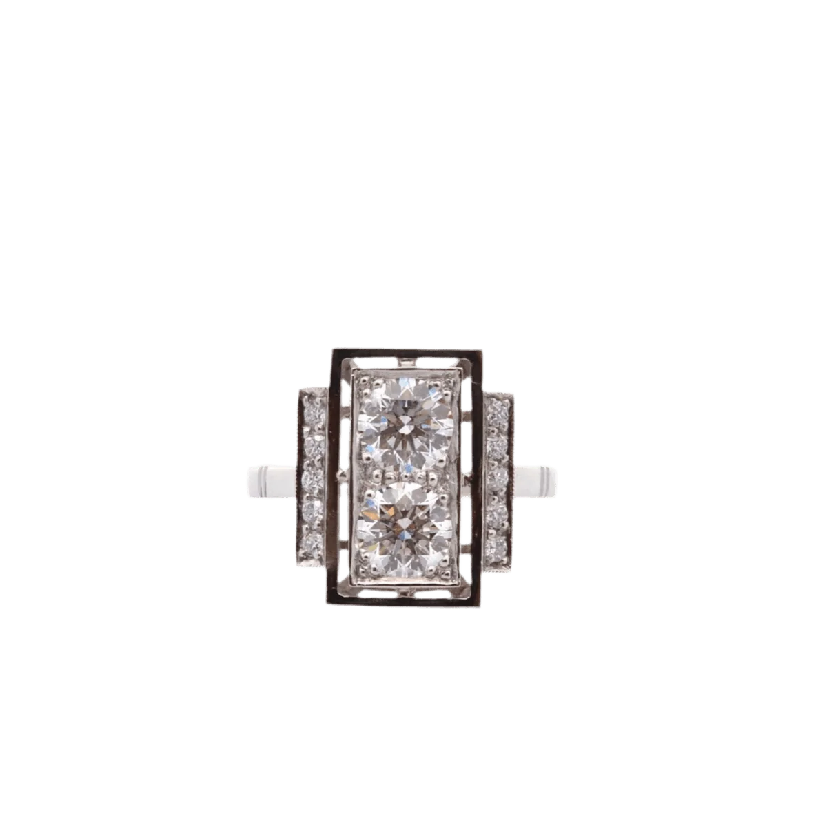 Bague Marquise en platine et diamants