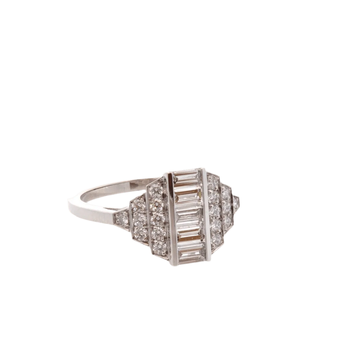 Bague Jarretière en platine et diamants - Image 4