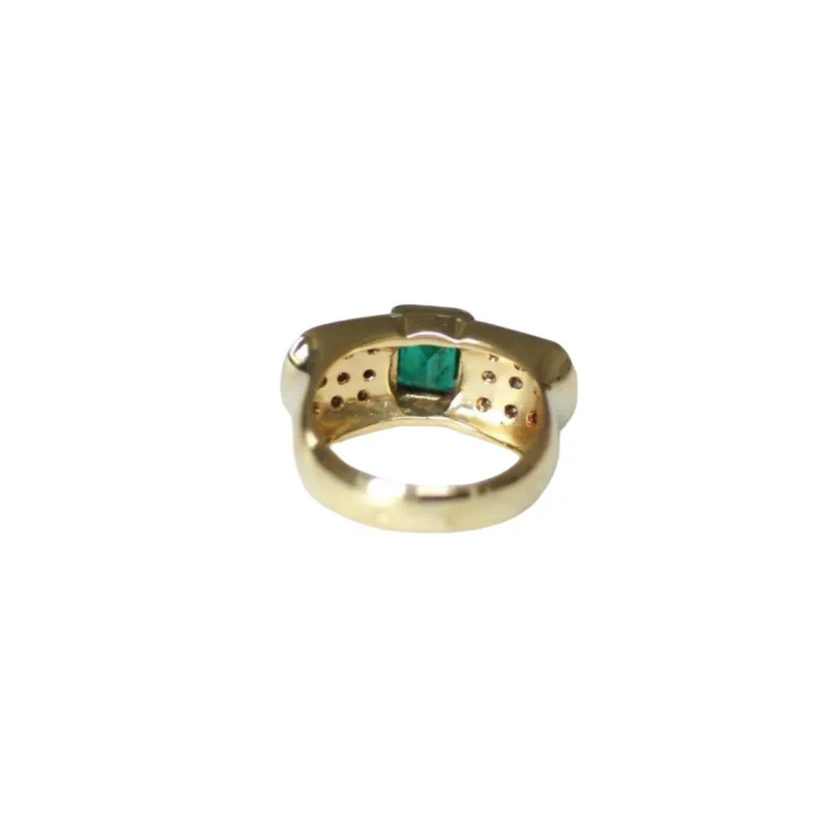 Bague en or jaune, or blanc, émeraude, et diamants - Image 4