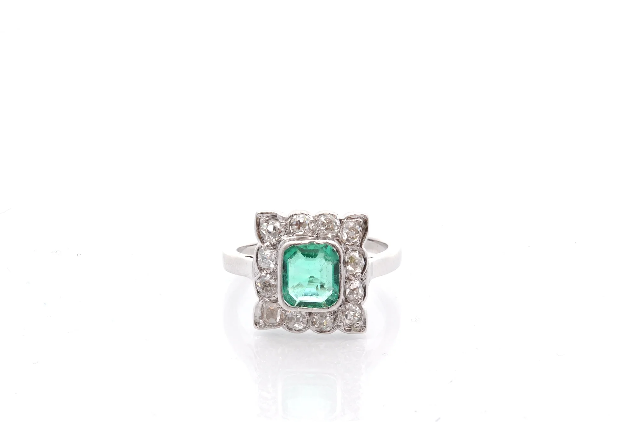 Bague vintage en or et émeraude - Image 2