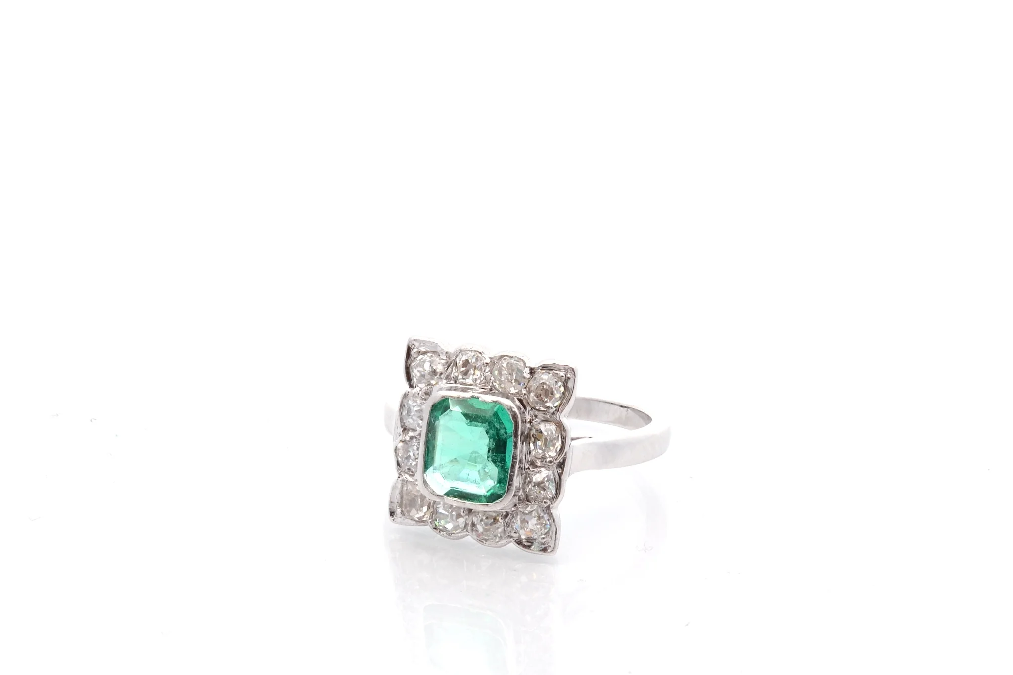 Bague vintage en or et émeraude - Image 3