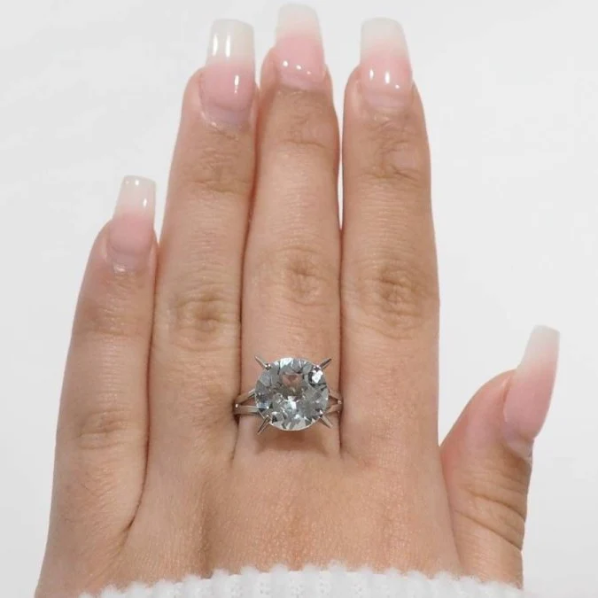 Bague Solitaire en or blanc et aigue-marine - Image 2