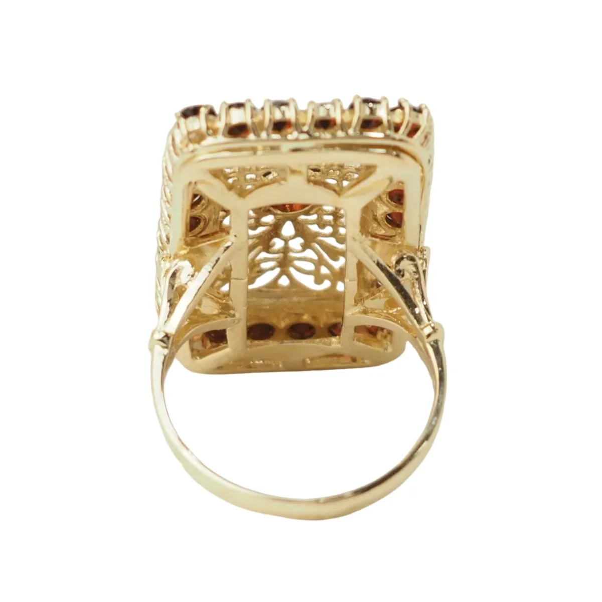Bague vintage en or jaune et grenats - Image 7