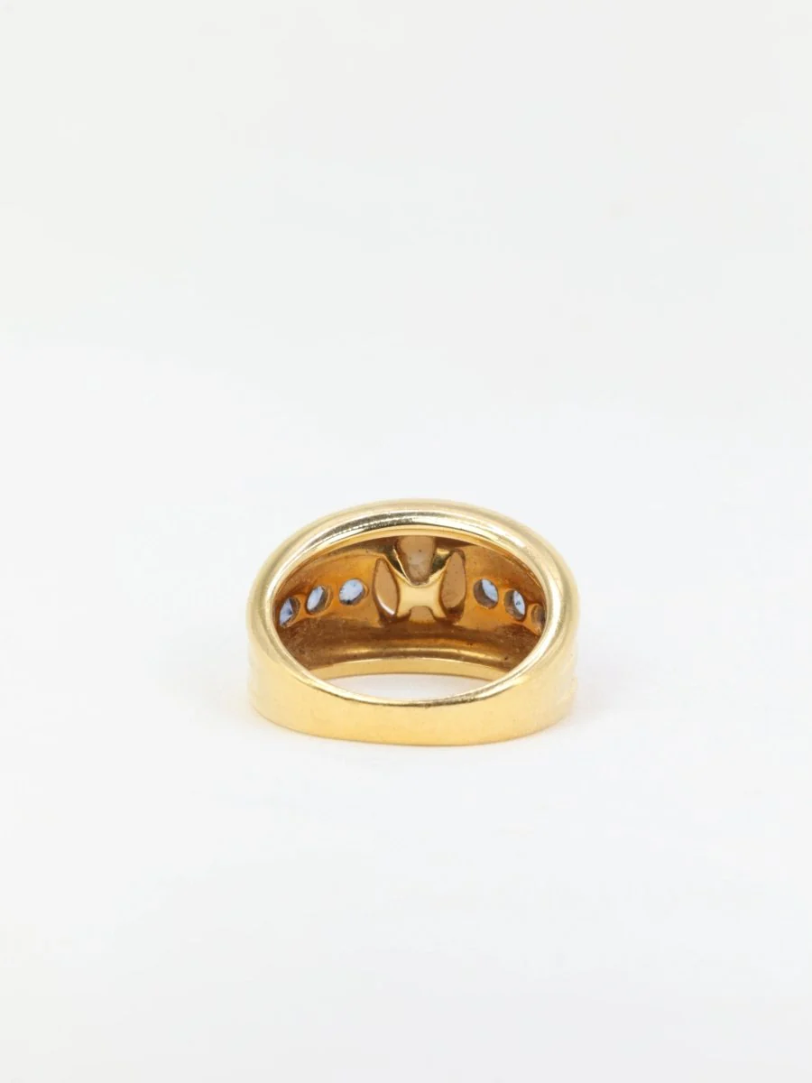 Bague vintage en or jaune, perle et saphirs - Image 5