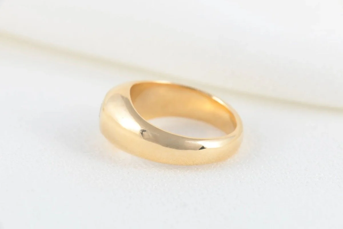 Bague Vintage Jonc Anglais en Or et Diamant - Image 4