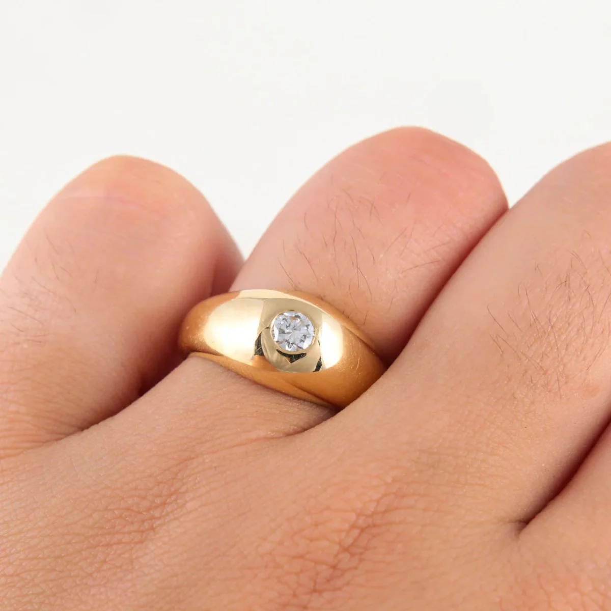 Bague Vintage Jonc Anglais en Or et Diamant - Image 7