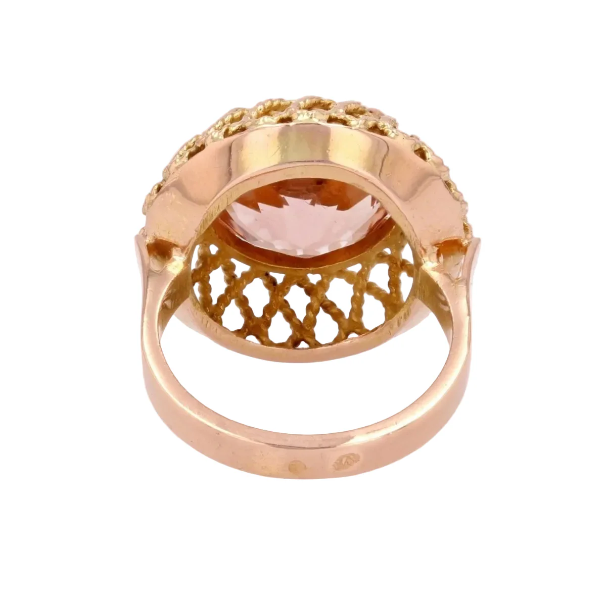 Bague Dôme en or rose et morganite - Image 4