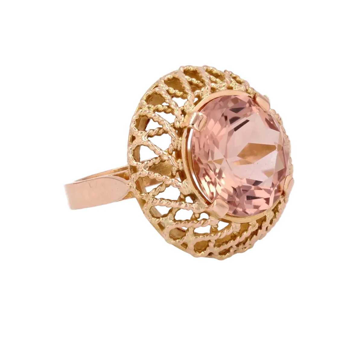 Bague Dôme en or rose et morganite - Image 5