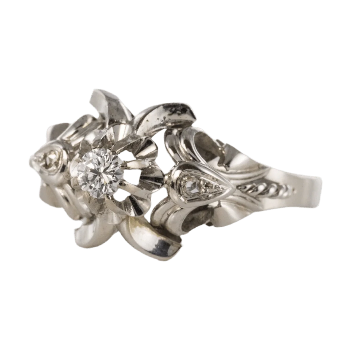 Bague Dôme en or blanc et diamants - Image 3