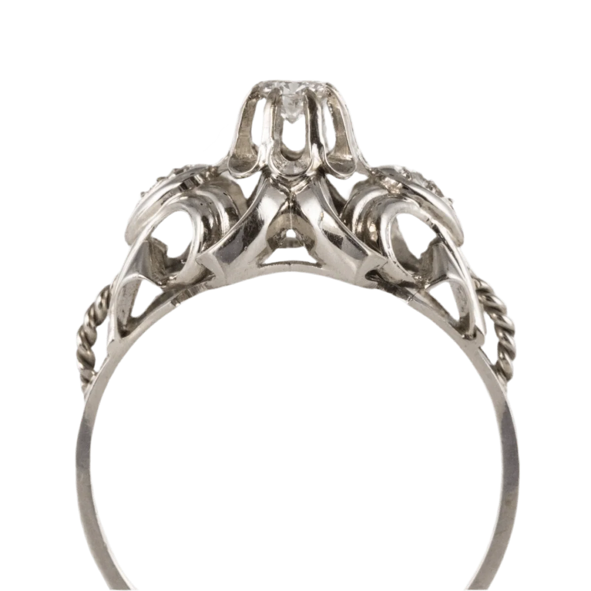 Bague Dôme en or blanc et diamants - Image 6
