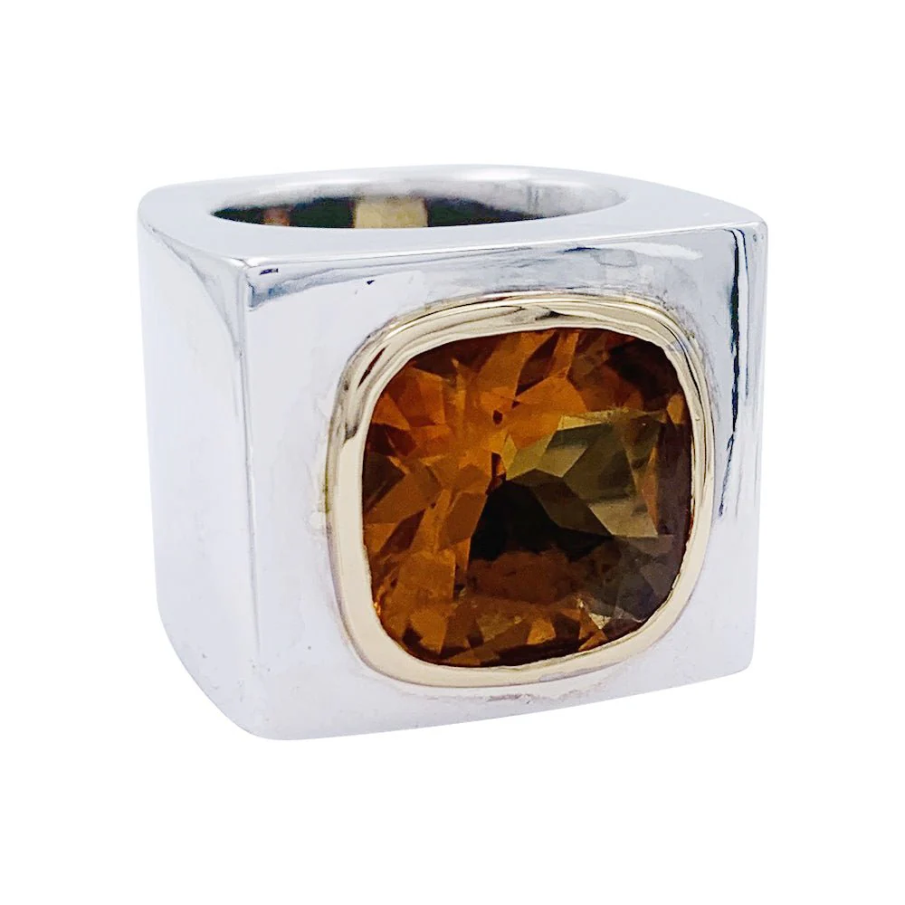 Bague Chevalière en or blanc - Image 4