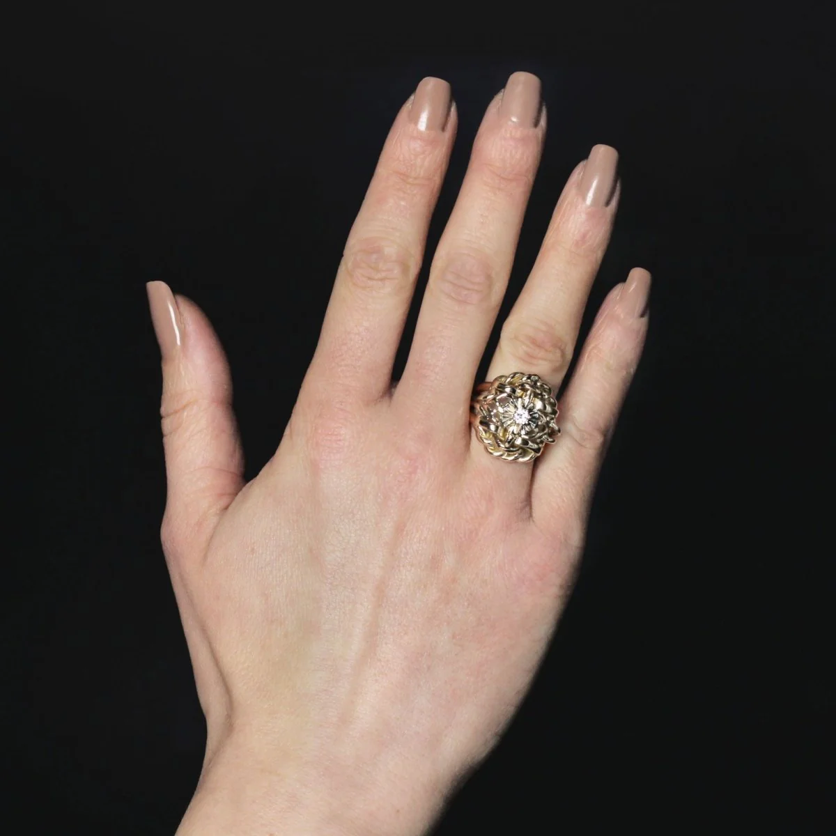 Bague Dôme en or jaune et diamant - Image 2