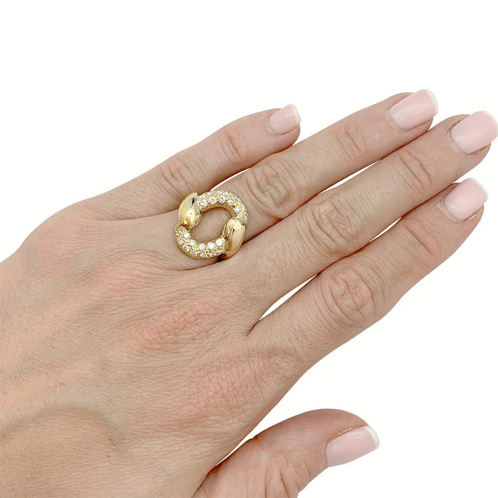 Bague vintage or jaune et diamants - Image 6