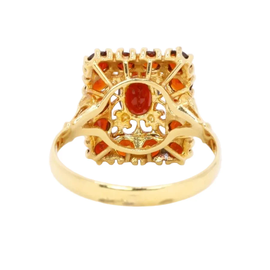 Bague Entourage en or jaune et grenats - Image 4