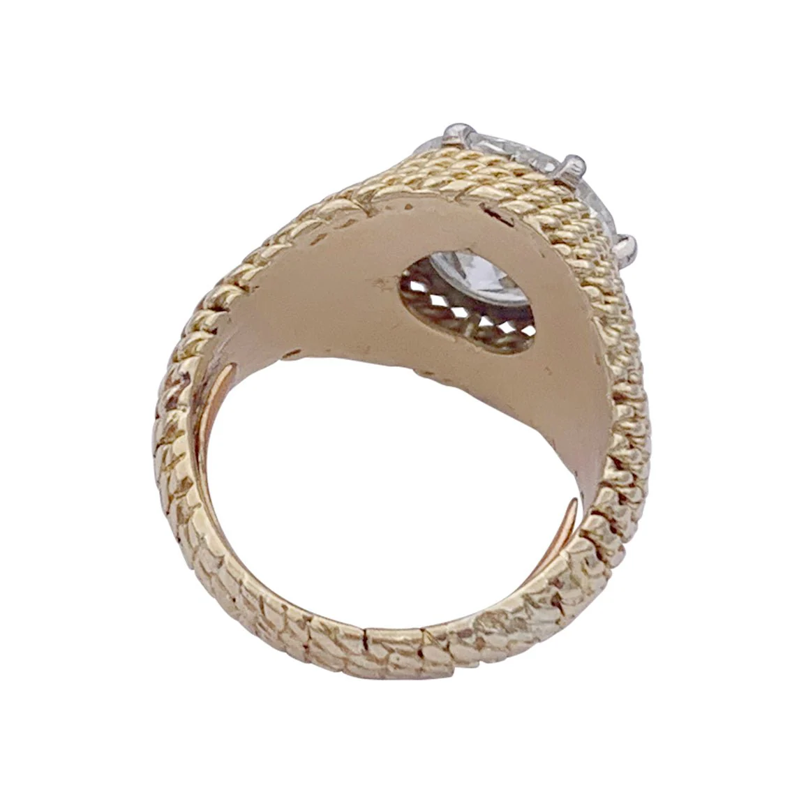 Bague vintage or jaune, platine et diamant 3,01 ct - Image 5