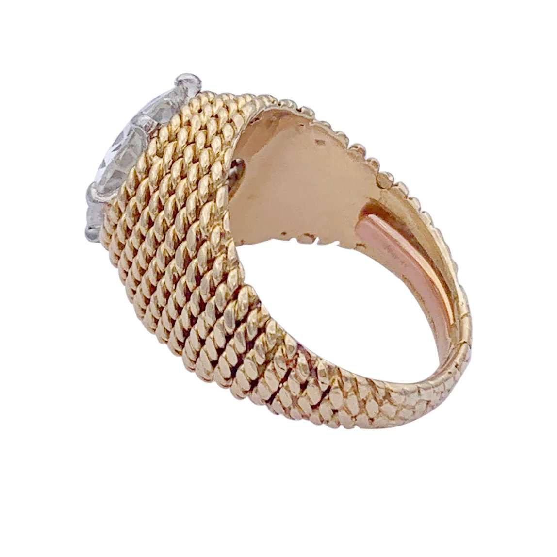Bague vintage or jaune, platine et diamant 3,01 ct - Image 8