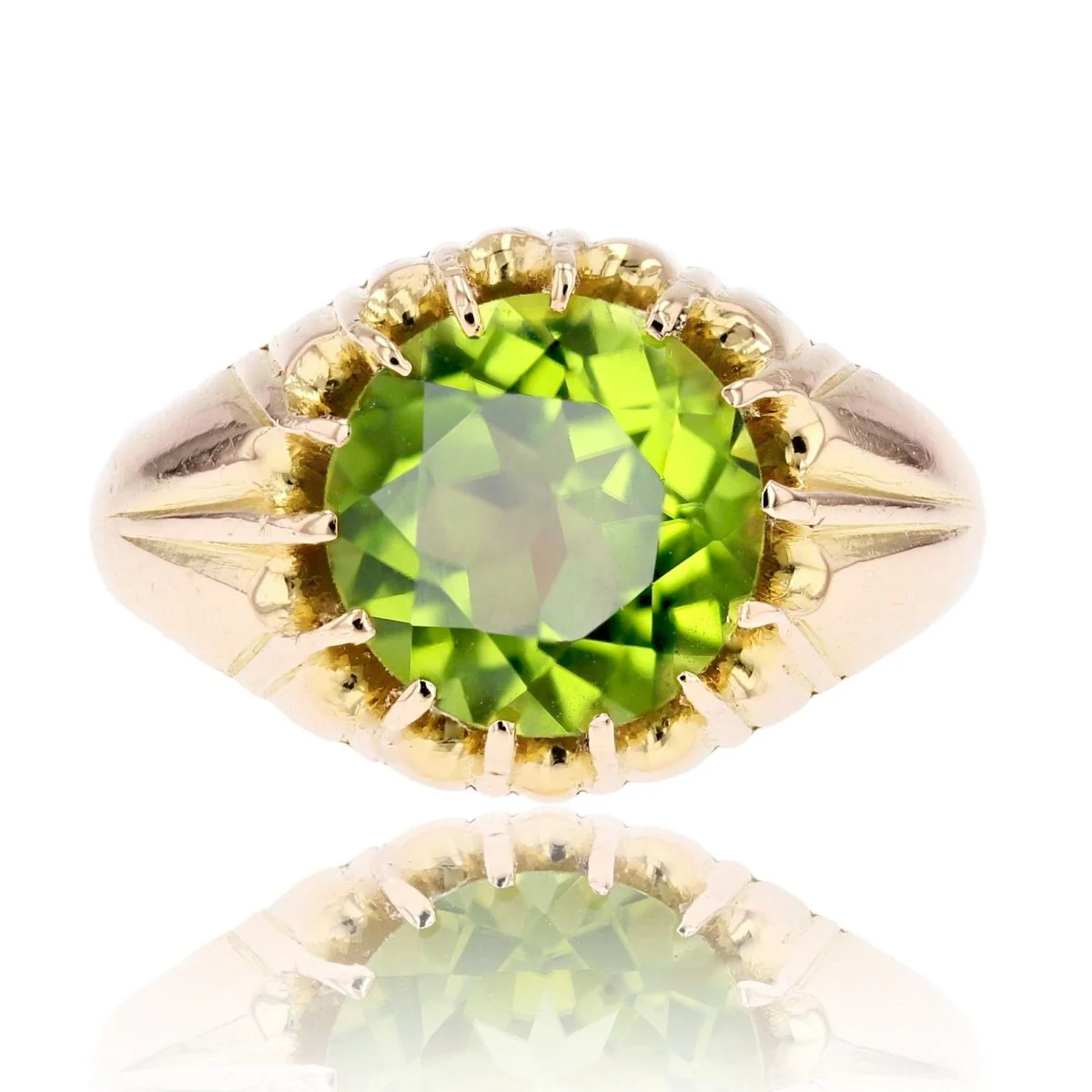 Bague Jonc en or jaune et péridot