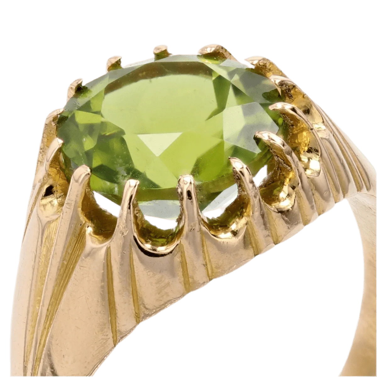 Bague Jonc en or jaune et péridot - Image 7