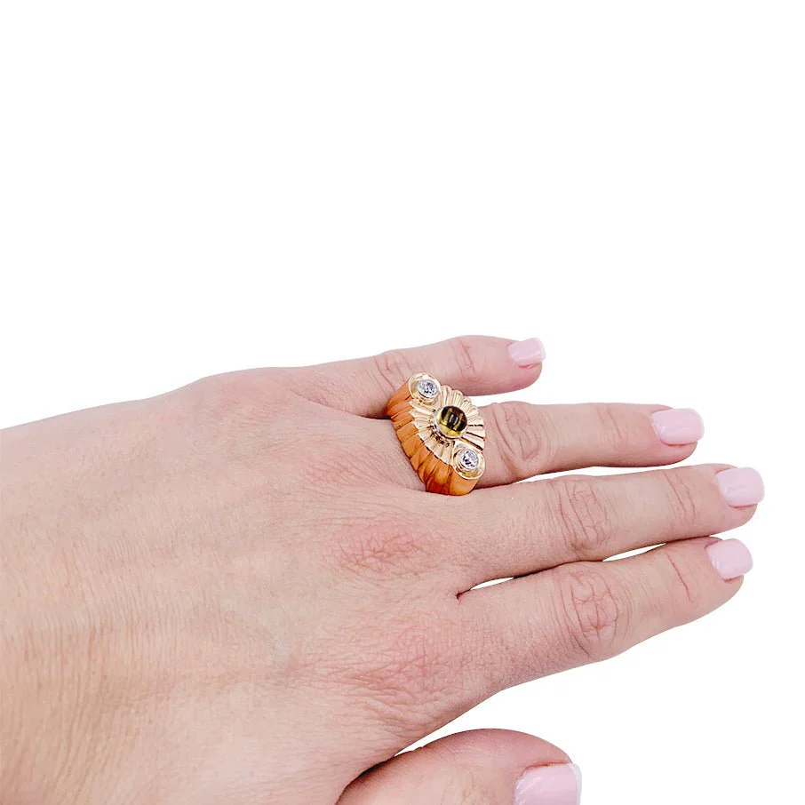 Bague en or rose, citrine et diamants - Image 6