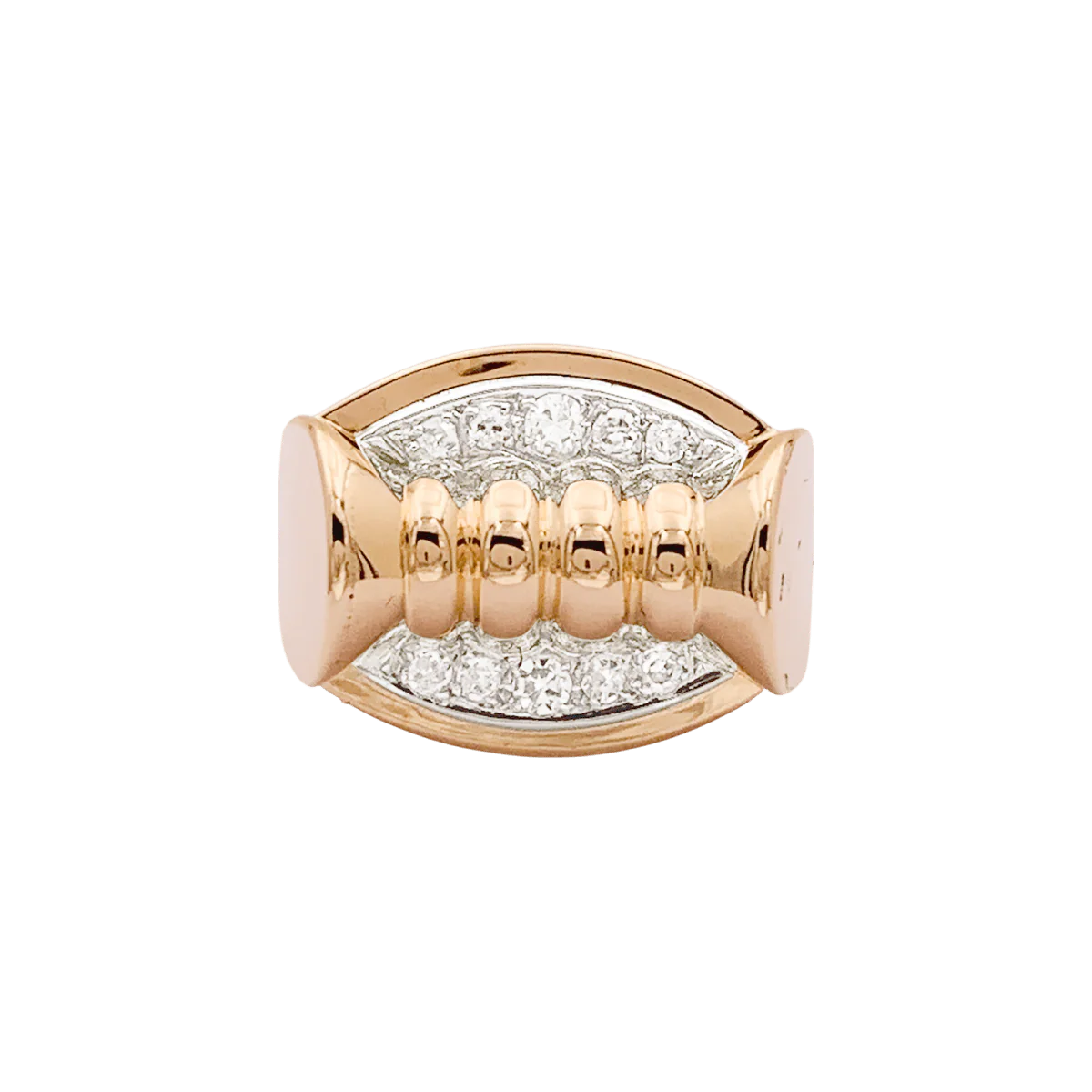 Bague Tank en or rose et diamants