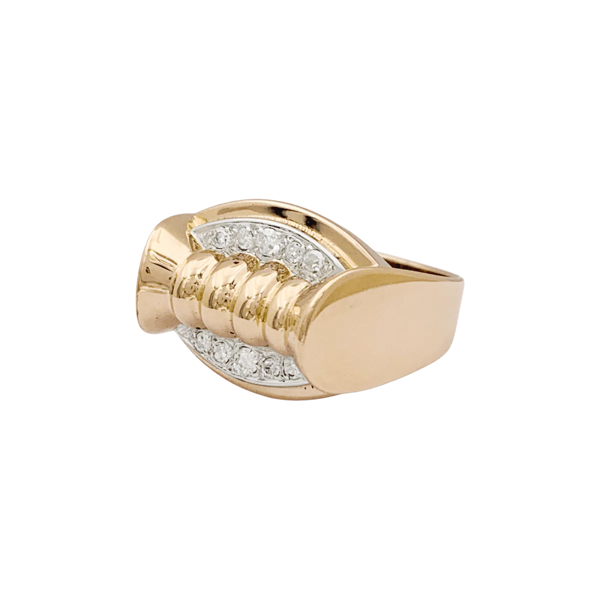 Bague Tank en or rose et diamants - Image 3