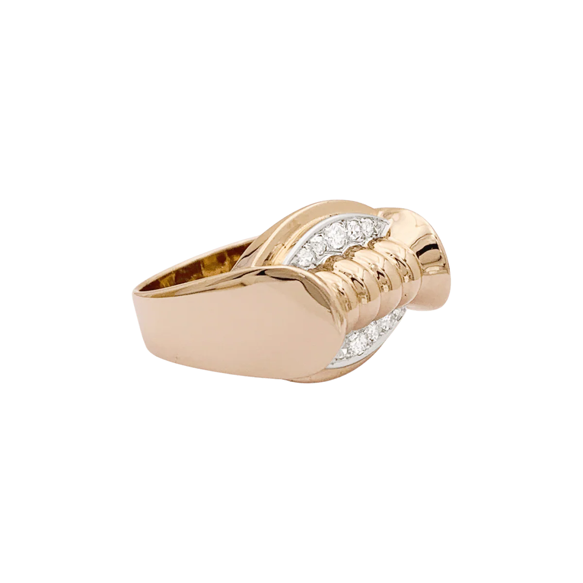 Bague Tank en or rose et diamants - Image 5