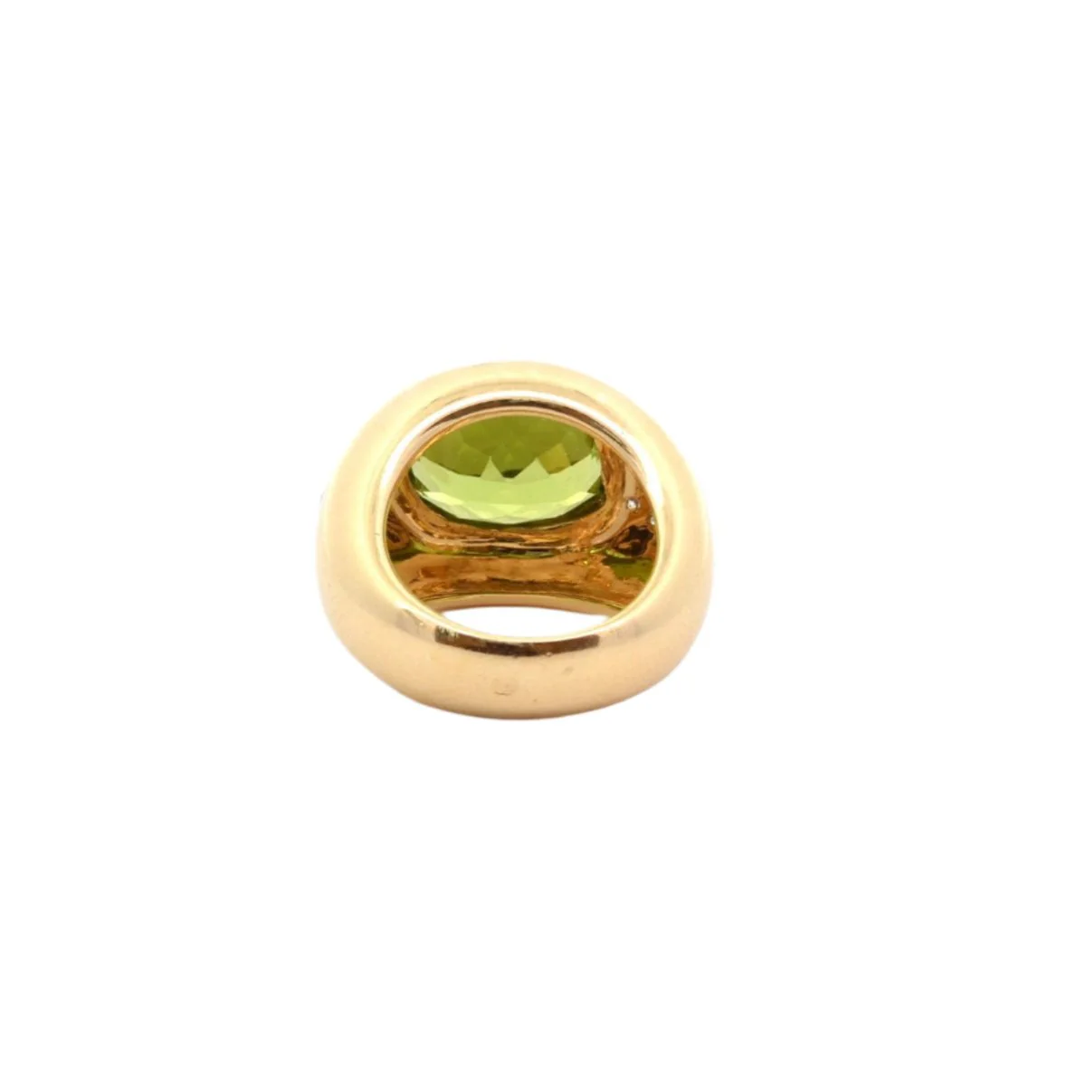 Bague en or jaune, péridot et diamants - Image 3