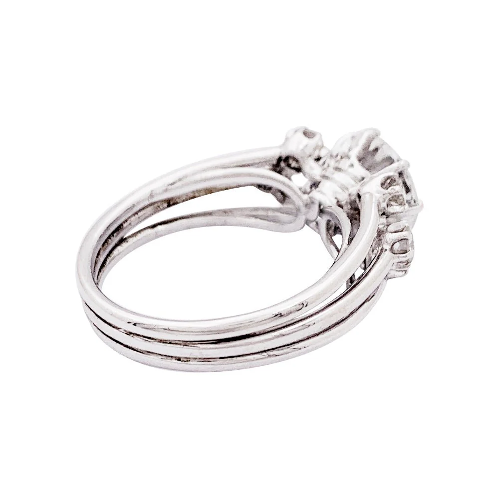 Bague vintage platine et diamants. - Image 2