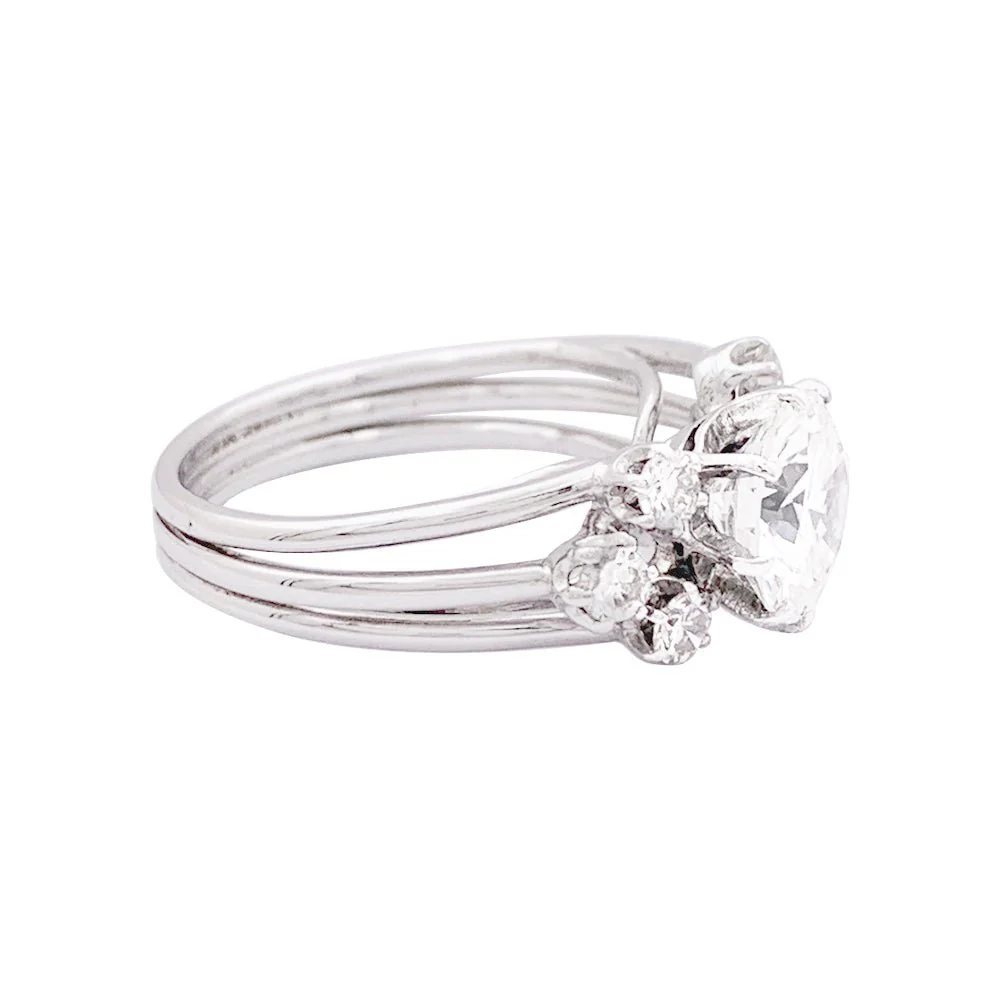 Bague vintage platine et diamants. - Image 4