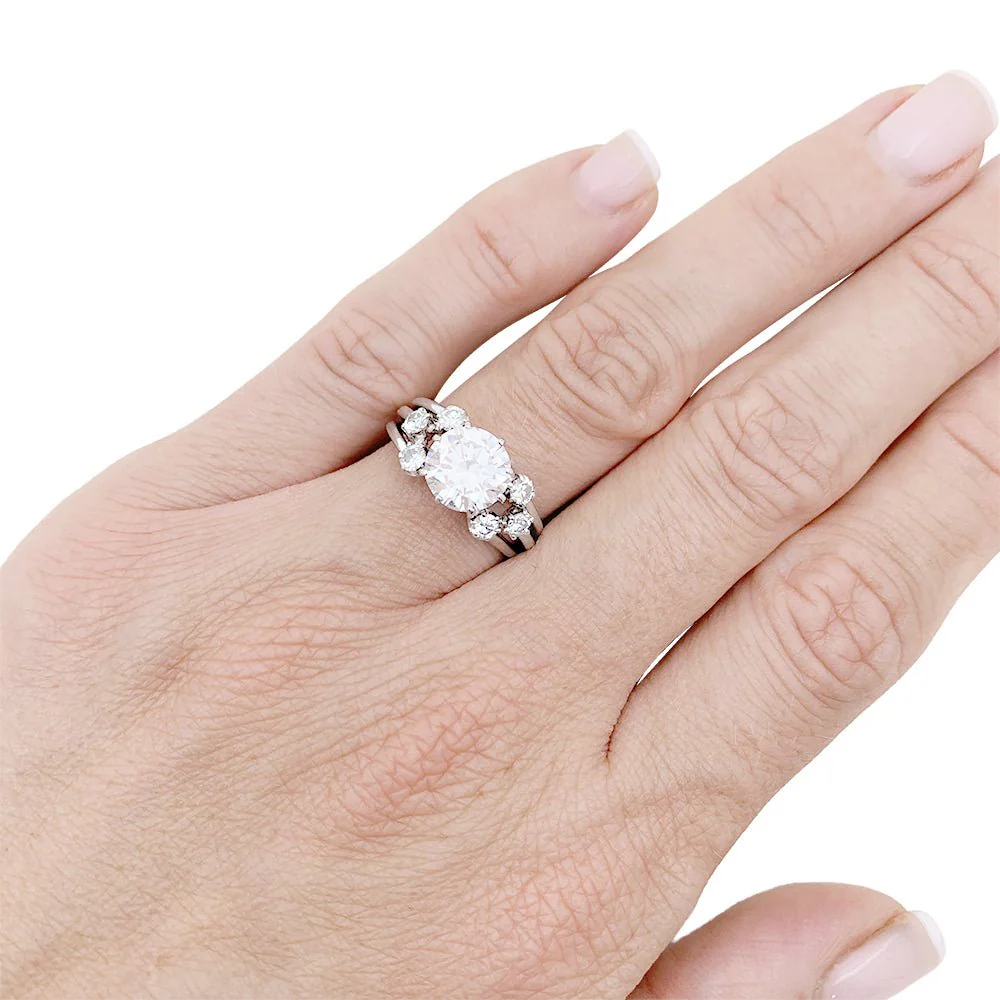 Bague vintage platine et diamants. - Image 7