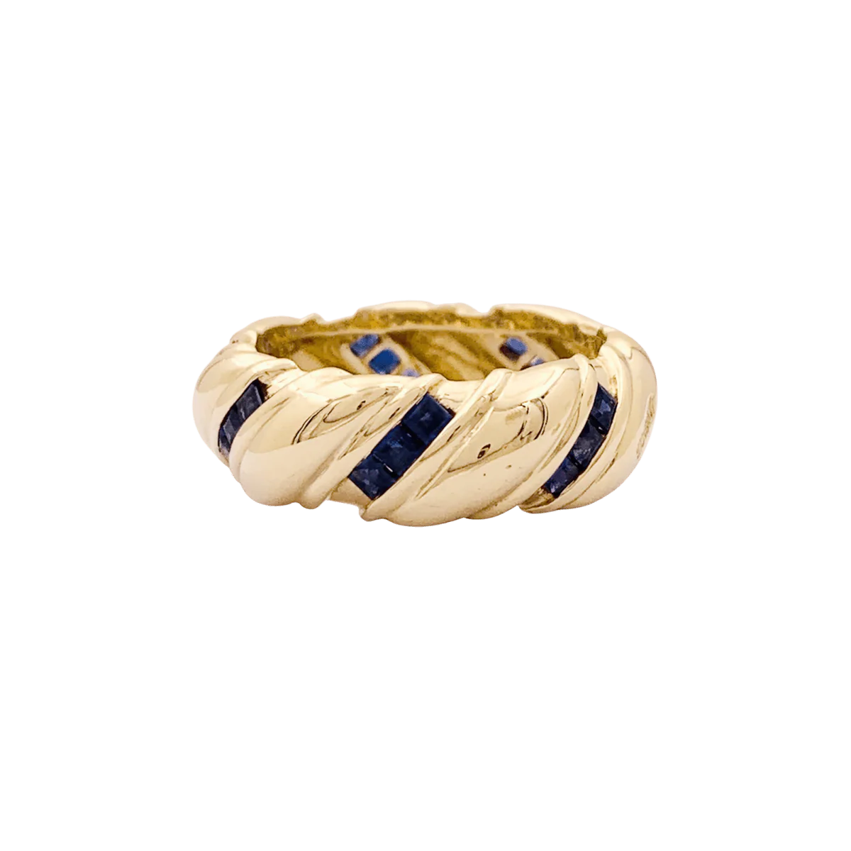 Bague Bandeau POIRAY en or jaune et saphirs