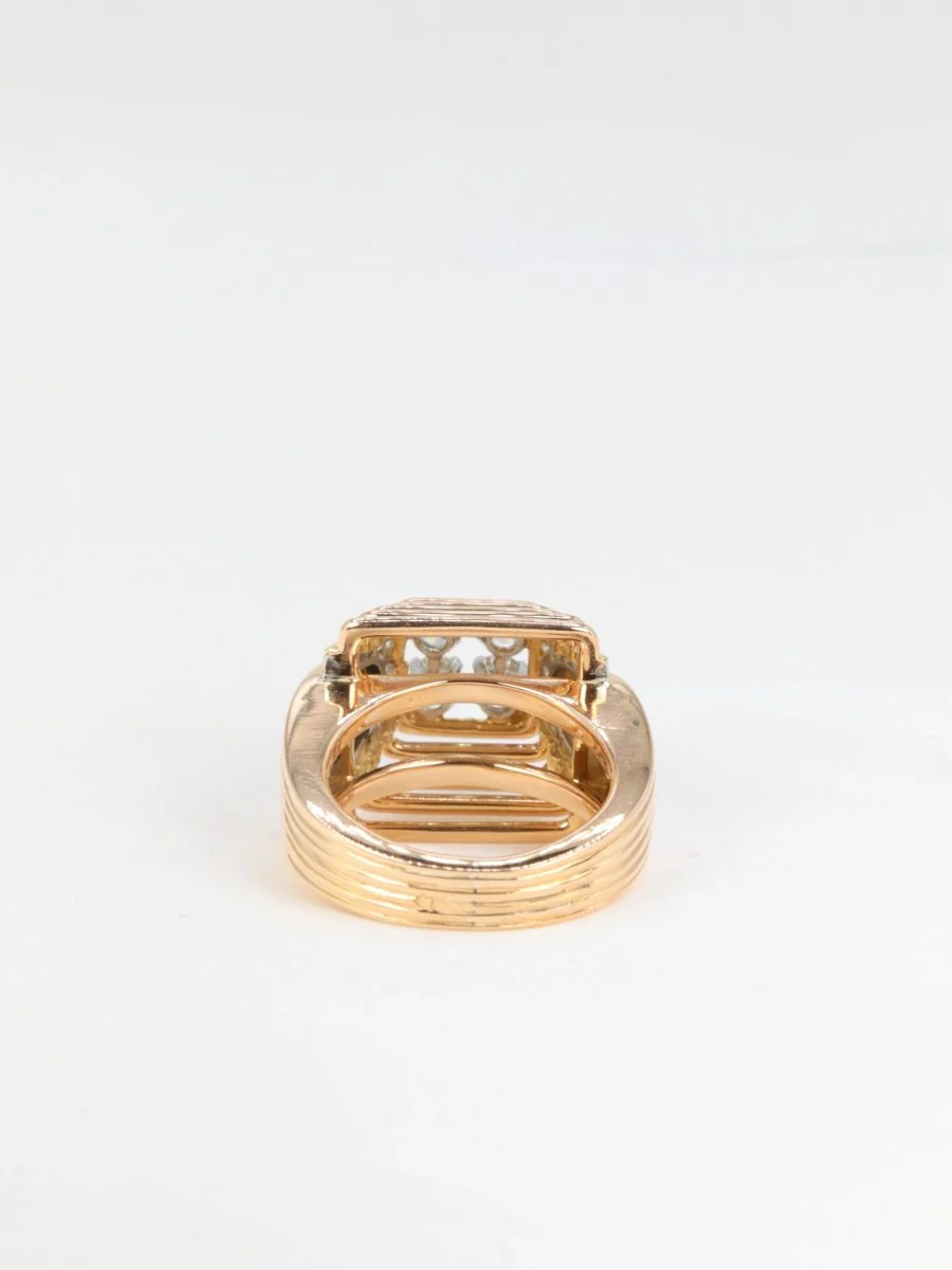 Bague vintage pyramidale en or 18k et diamants - 1950 - Image 5