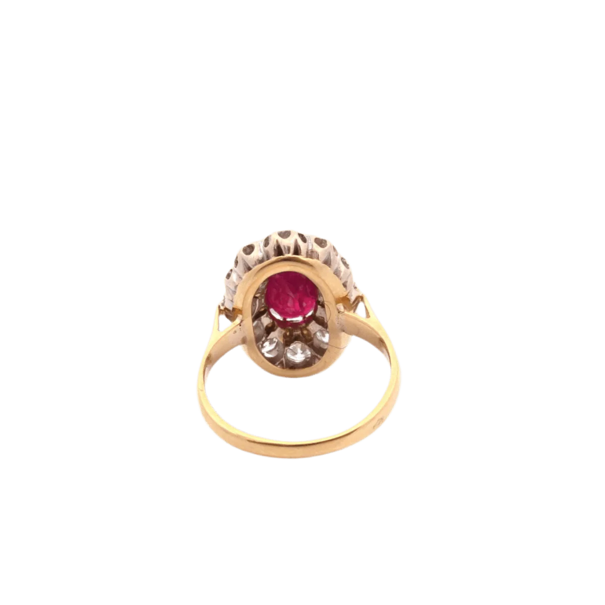 Bague en or jaune, platine, rubis et diamants - Image 3
