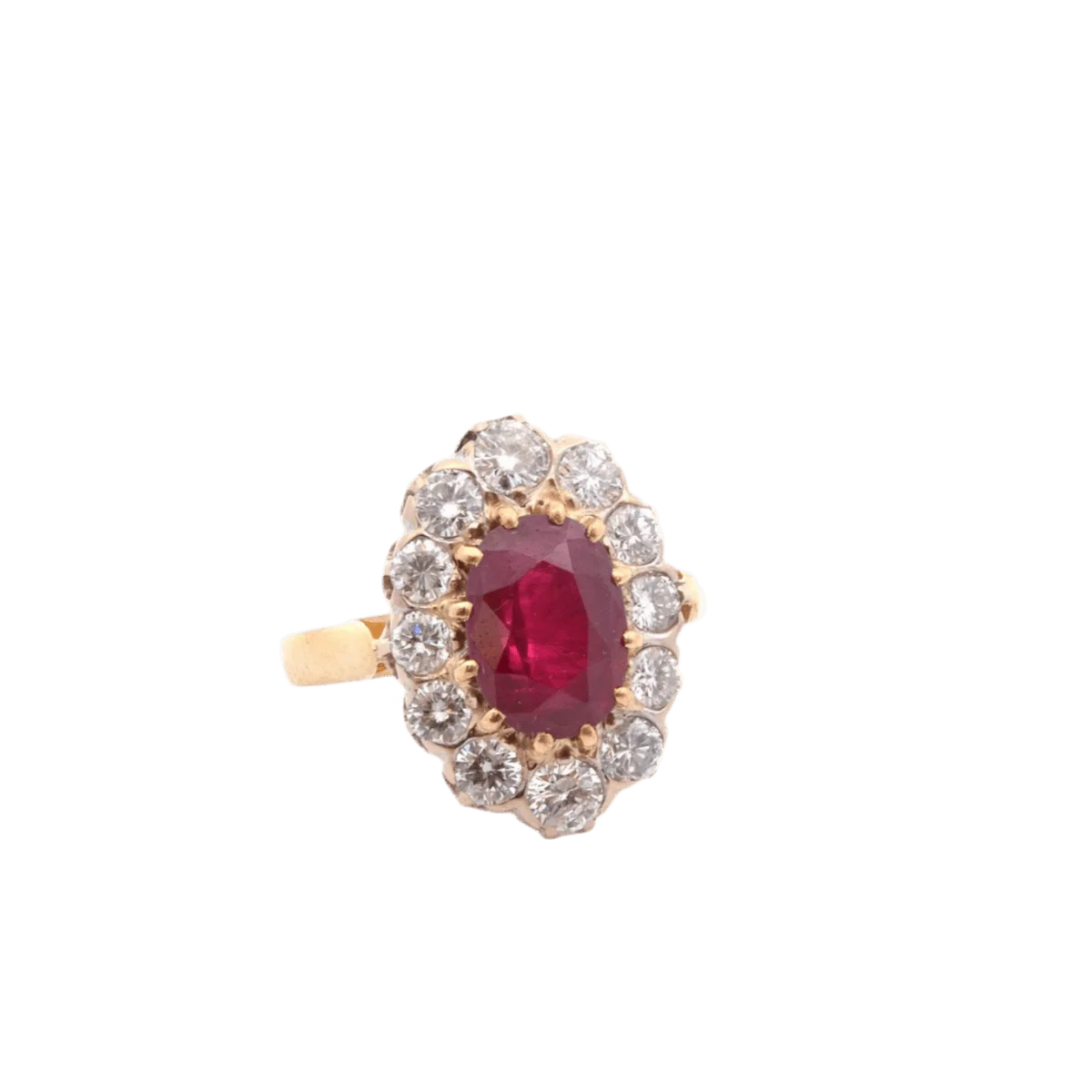 Bague en or jaune, platine, rubis et diamants - Image 4