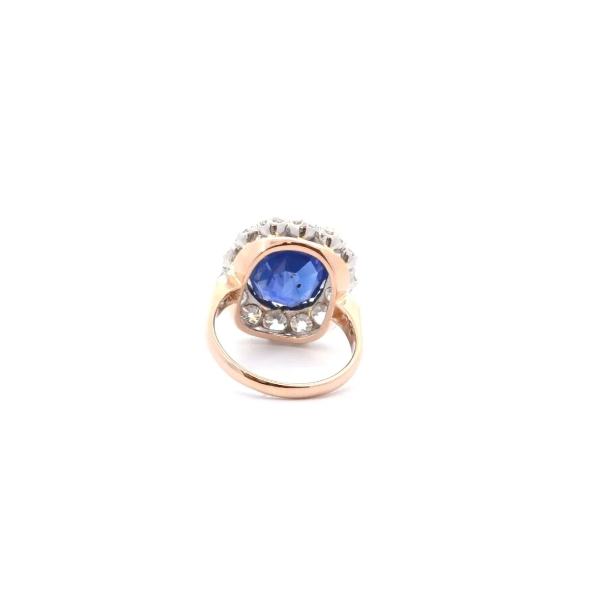 Bague Marguerite en or, platine, saphir et diamants - Image 4