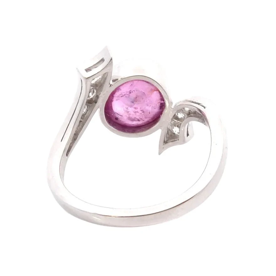 Bague en or blanc, saphir et diamants - Image 3