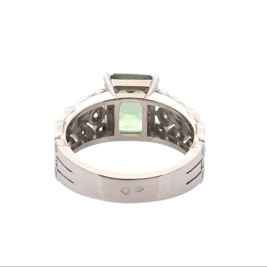 Bague en platine, saphir et diamants - Image 3