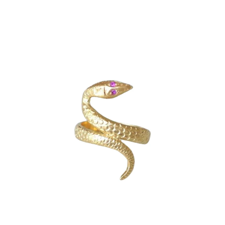 Bague vintage serpent enroulé or jaune