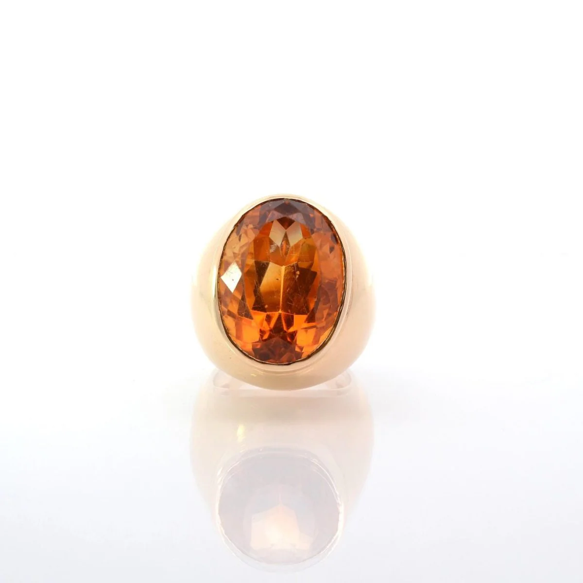 Bague Dôme en or jaune et citrine