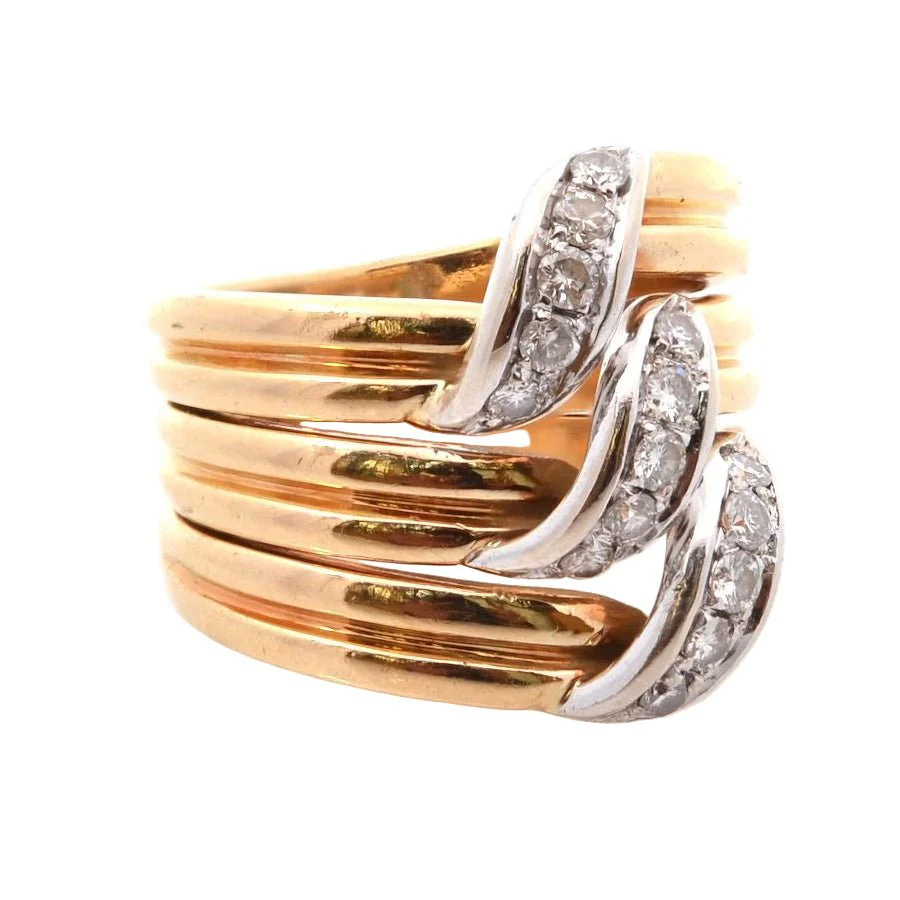 Bague CARTIER en or jaune, platine, et diamants - Image 5