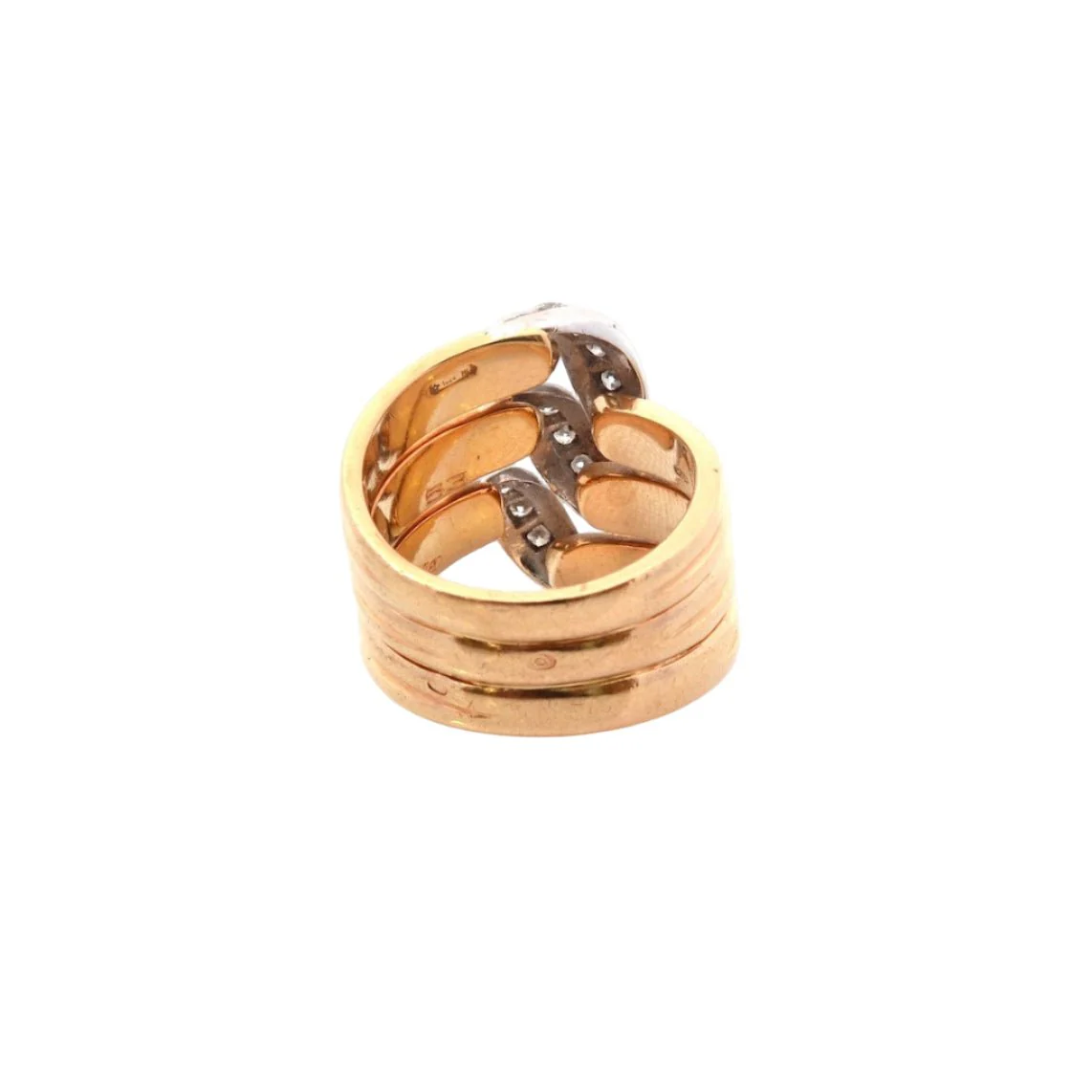 Bague CARTIER en or jaune, platine, et diamants - Image 6