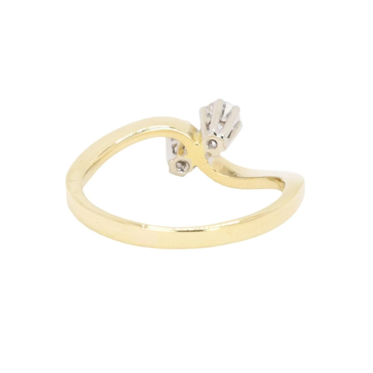 Bague toi et moi en or jaune et diamants - Image 5
