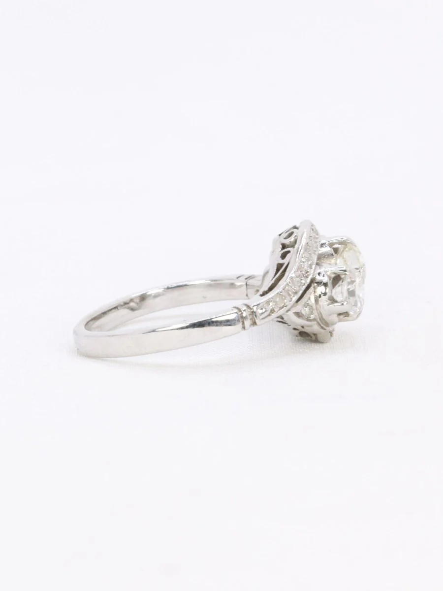 Bague vintage toi et moi or blanc diamants - Image 7