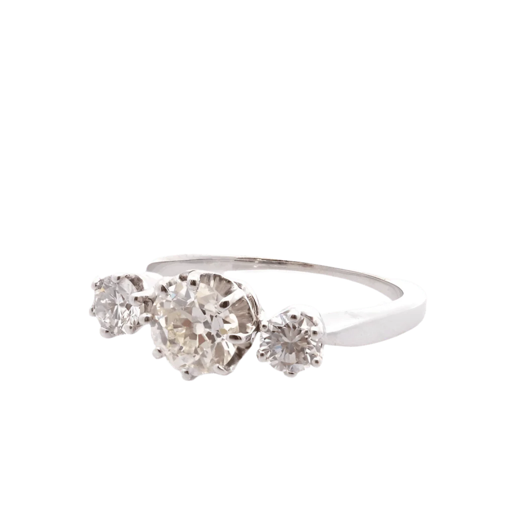 Bague Trilogie en platine et diamants - Image 2