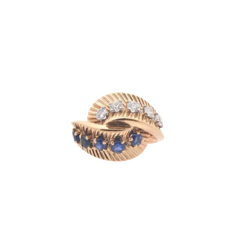 Bague vintage Van Cleef & Arpels diamants et saphirs en or