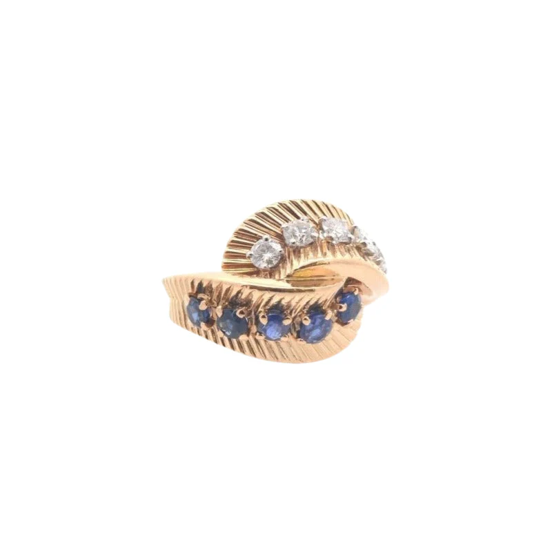 Bague vintage Van Cleef & Arpels diamants et saphirs en or - Image 2