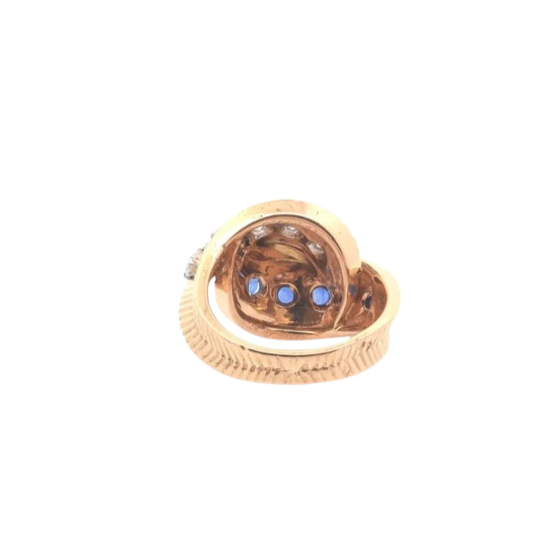 Bague vintage Van Cleef & Arpels diamants et saphirs en or - Image 3