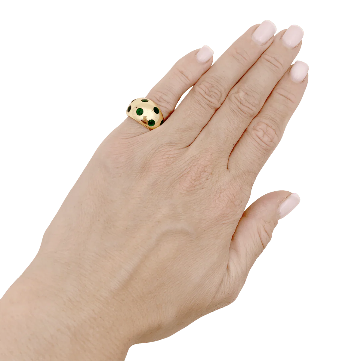 Bague Dôme VAN CLEEF & ARPELS en or jaune et laque - Image 2
